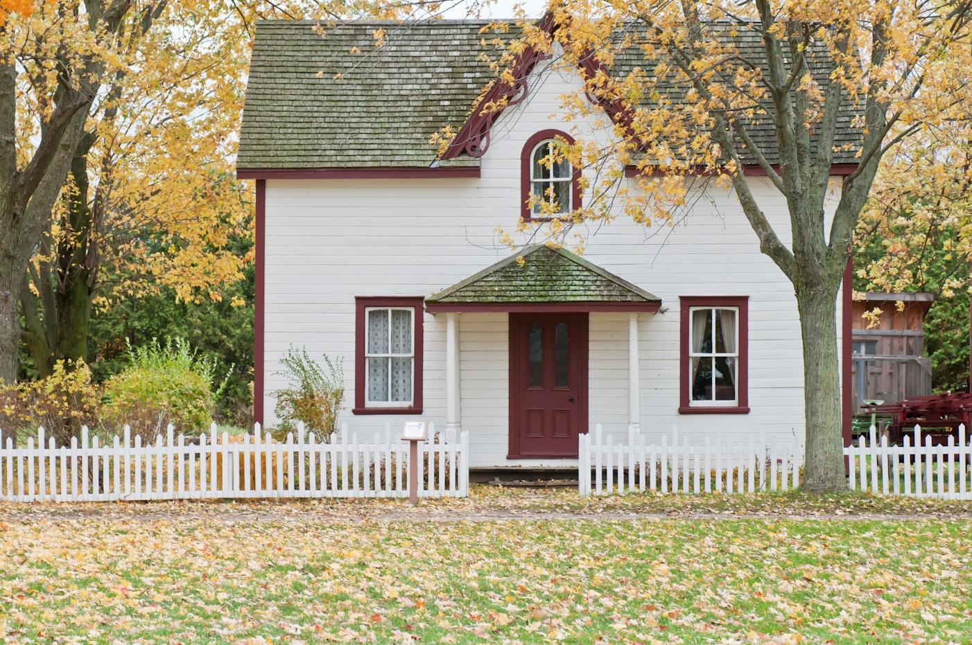 Cozy house with white picket fence